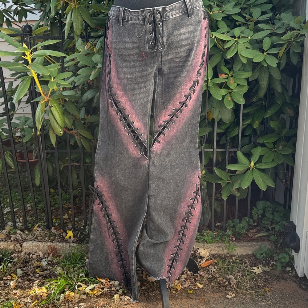 Current mood lace flare jeans lg
